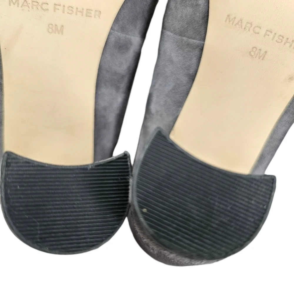 Marc Fisher Gray Sued Lace Up Heels